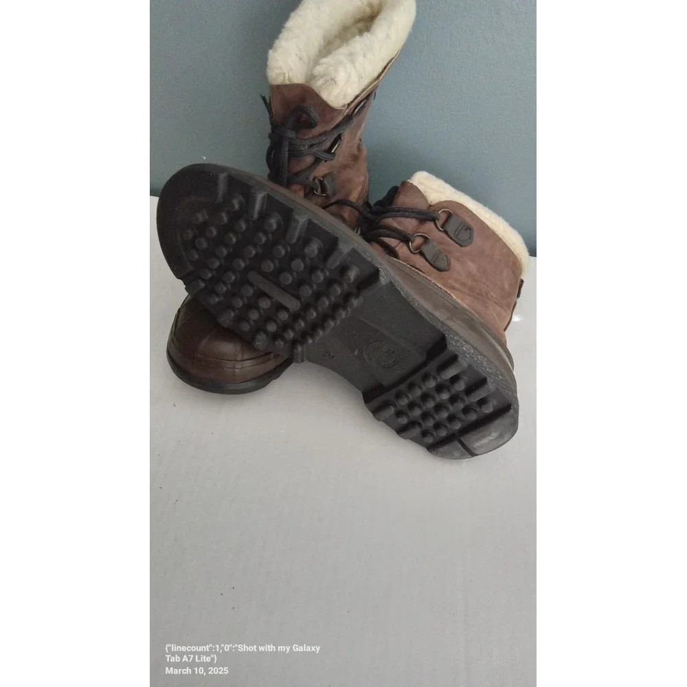 Sorel Bighorn Mens Brown‎ Leather Faux Shearling Lined Winter Snow Duck Boots
